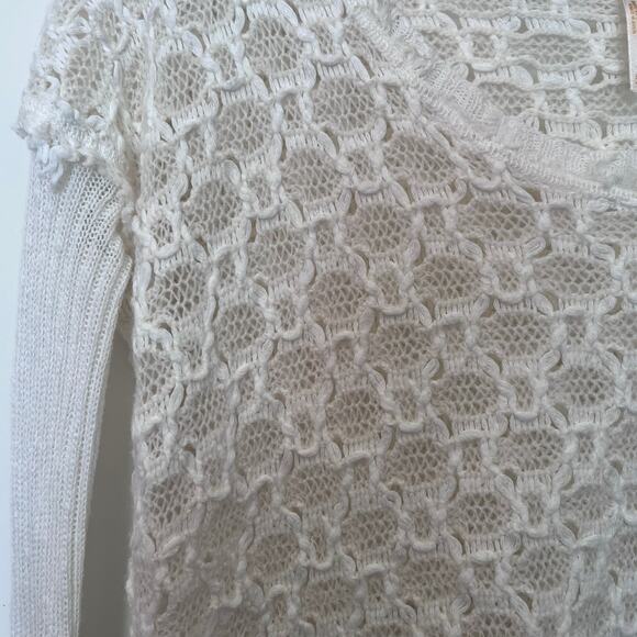 Free People Ivory Crocheted Top / Sweater, Women's Size XS - Picture 4 of 8
